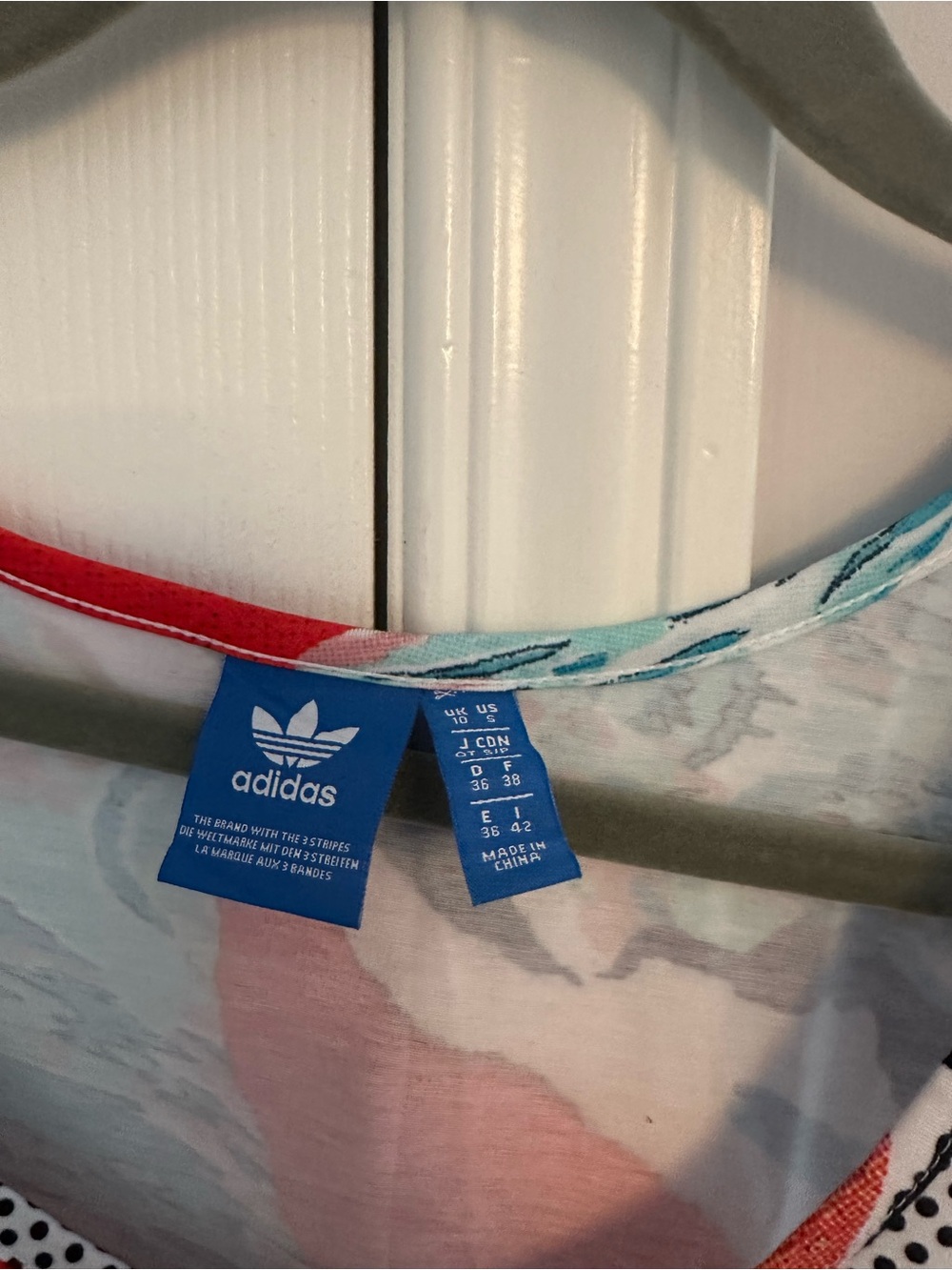 adidas Multicolor Tropical Print Tank Top with White Trefoil - Picture 3 of 4